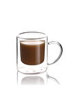 Çift Cidarlı Borosilikat Cam Nescafe,latte,filtre Kahve, Bitki Çayı Kupası 200 ml 4 Adet-1837
