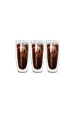 Çift Cidarlı Uzun Meşrubat,Kokteyl,Latte 320 ML Cam Bardak Seti 2 Adet 2324