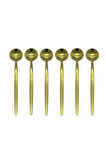 Gold Yuvarlak Tatlı Kaşık Seti 6 Adet, 18/10 Paslanmaz Çelik 6 Kişilik Tatlı Kaşığı Seti 18cm