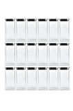 Vakum Krom Kapaklı Kare Cam Kavanoz 6,5x15,5 Cm - 450 Ml Cam Baharatlık Saklama Kabı 18 Adet