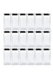 Vakum Krom Kapaklı Kare Cam Kavanoz 6,5x15,5 Cm - 450 Ml Cam Baharatlık Saklama Kabı 18 Adet