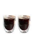 Çift Cidarlı Çizgili Cam,Kahve,Latte,Ekspresso,Meşrubat 300 ML Bardak Seti 2 Adet 2322