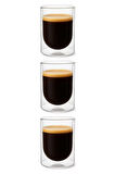 Çift Cidarlı Cam,Kahve,Latte,Ekspresso,Meşrubat 250 ML Bardak Seti 3 Adet 2127