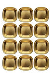 Metal Gold Tekli - Mini Salata, Kahve Lokumluk, Sunum Kasesi, Sosluk, Çerezlik, Kahvaltılık -12 Adet