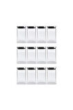 Vakum Krom Kapaklı Kare Cam Kavanoz 6,5X14,2 Cm - 400 ML Cam Baharatlık Saklama Kabı 12 Adet