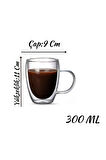 Çift Cidarlı Latte,Kahve,Meşrubat,Bitki Çayı Cam 300 ML Kupa Seti 6 Adet 2038