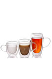 Çift Cidarlı Kahve,Latte,Meşrubat Cam Kupa Seti 400 ML 6 Adet 2039