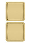 Paslanmaz Çelik Gold Renk Sunum Tepsisi 21 X21 Cm Çay Kahve Pasta Tatlı Servis Sunum Tepsisi 2 Adet