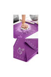 2'li Set Mor 45x65 Cm Silikon Hamur Açma Matı Ve Hamur Şekillendirme Seti 3’lü