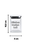 Vakum Krom Kapaklı Kare Cam Kavanoz 6,5x10,5 Cm - 300 Ml Cam Baharatlık Saklama Kabı 18 Adet