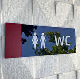 Kırmızı Detaylı Wc Yönlendirme Levhası