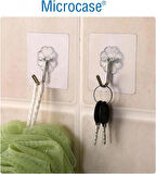 Microcase Güçlü Plastik  Yapışkanlı  Suya Dayanıklı Banyo Mutfak Eşya Havlu Vb.  Ürün Askılığı 5 Adet - Şeffaf AL4266