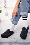 Kadın Unisex Mantar Taban Eva Konfor Moda Kışlık Önü Kapalı Keçe Model Sabo Günlük Rahat Ev Terlik