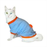 Ponçik Oval Yaka Tişört Kedi Kıyafeti Kedi Elbisesi