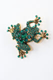 Kurbağa broş. Elmas taşlı tasarım kurbağa broş. Yaka iğnesi broş. Kadın broş. Broş. Erkek broş.