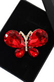 Yakut kelebek broş. Yaka iğnesi kırmızı yakut kelebek broş. Kadın broş. Kelebek broş.
