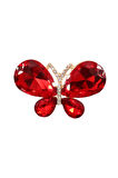 Yakut kelebek broş. Yaka iğnesi kırmızı yakut kelebek broş. Kadın broş. Kelebek broş.