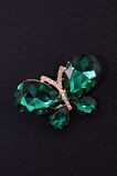 Zümrüt kelebek broş. Yaka iğnesi yeşil zümrüt kelebek broş. Zümrüt broş. Kadın broş. Kelebek broş.
