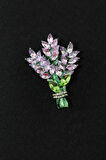 Lavanta çiçeği broş. Pırlanta taşlı lavanta broş. Yaka iğnesi lavanta broş. Kadın broş. Lavanta broş