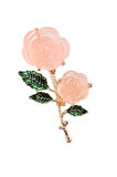 Pembe gül broş. Yaka iğnesi pembe güllü broş. Tasarım pembe gül broş. Kadın broş. Gül broş.