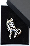 Zebra broş. Yaka iğnesi broş. Kadın broş. Broş. Erkek broş. Unisex.