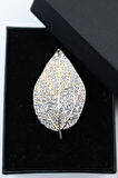 Yaprak Broş. Taşlı Broş, Yaka Iğnesi Broş. Kadın Broş. Broş. Erkek Broş. Unisex. Gold Broş