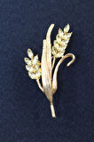 Buğday başağı broş. Altın buğday başağı broş. Yaka iğnesi broş. Kadın broş. Erkek broş. Broş. Unisex