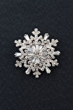 Kar tanesi broş. Taşlı tasarım broş. Yaka iğnesi broş. Kadın broş. Erkek broş. Broş. Unisex