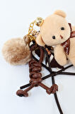 Anahtarlık Çanta Charm. Ayna Süsü. Çanta Aksesuarı. Anahtarlık Peluş Ayıcık Top Örme Ip Çanta Charmı