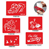 Sarmaş Dolaş Desenler 5 li Set Geçici Dövme Kına Şablonu