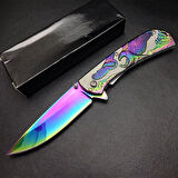 AlsepeteAvm YST5952RB Kartal Motifli Gökkuşağı Kamp Çakısı