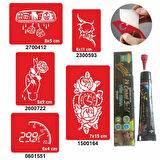 İbre Hız Desenleri Hint Kınası ile Geçici Dövme Yapma Seti