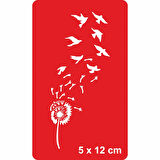 Tüyden Çıkan Kuşlar Karahindiba  Tattoo Geçici Dövme Şablonları Kına Kalıpları