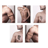 Güçlü Erkek Modelleri 5'li Set Geçici Dövme Kına Şablonu