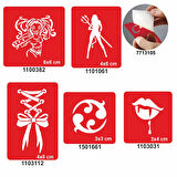 Güçlü Yaradılış 5 li Set Geçici Dövme Kına Şablonu