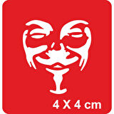 Özgürlük Savaşçısı Vendetta Tattoo Geçici Dövme Şablonları Kına Kalıpları