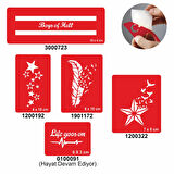 Kuşlar Ve Yıldızlar 5'li Set Geçici Dövme Kına Şablonu