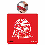 Komando Kuru kafa Tattoo Geçici Dövme Şablonları Kına Kalıpları