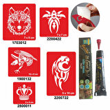 Vahşi Tribal Desenleri Hint Kınası ile Geçici Dövme Yapma Seti