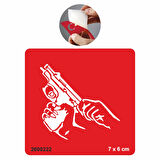 Şarjör Silah Tabanca  Tattoo Geçici Dövme Şablonları Kına Kalıpları