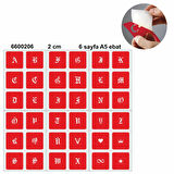 Büyük Boy Gotik Font Harf 5'li Set Geçici Dövme Kına Şablonu