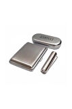 Metal Tabaka Kutulu Clipper Çakmak Set