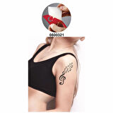 Sol Anahtarı Ve Notalar Tattoo Geçici Dövme Şablonları Kına Kalıpları