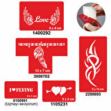 Aşk Kanatlandırır 5'li Set Geçici Dövme Kına Şablonu