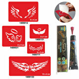 Kanat Desenleri Kına ile Geçici Dövme Yapma Seti