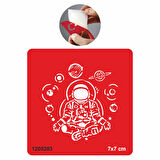 Astronot ve Gezegenler Geçici  Tattoo Geçici Dövme Şablonları Kına Kalıpları