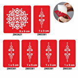 Mandala 5'li Set Geçici Dövme Kına Şablonu