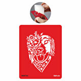 Çiçekli Köpek Tattoo Geçici Dövme Şablonları Kına Kalıpları