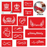 Özel İsim ve Yazı Yazma Dövme Şablonu Sadece Desen