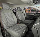 Toyota Land Crusier Lüx Yarı Deri Oto Koltuk Kılıfı Ön Arka Takım İSTANBUL SERİSİ FÜME